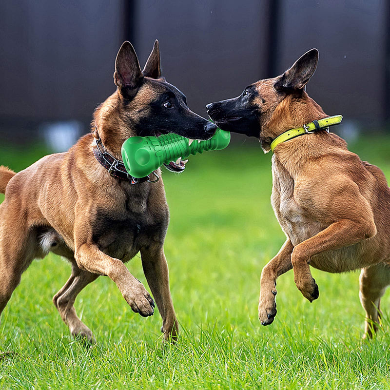 Bosixty Dog Squeaky Toys Almost Indestructible Tough Durable Dog Toys, Dog chew Toys for Large Dogs Aggressive chewers Stick Toys, Puppy Chew Toys with Non-Toxic Natural Rubber (Green) Green - PawsPlanet Australia