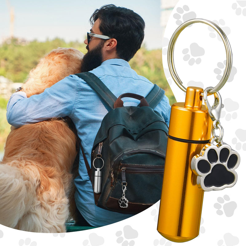 Loetere 4 Pcs Pet Urns Keychain with 4 Paw Shape Urn Pendant, Keychain for Pet Ashes Keepsake Stainless Steel Small Pet Urns for Dogs Small Pet Cremation Keepsake Paw Memorial Urn - PawsPlanet Australia