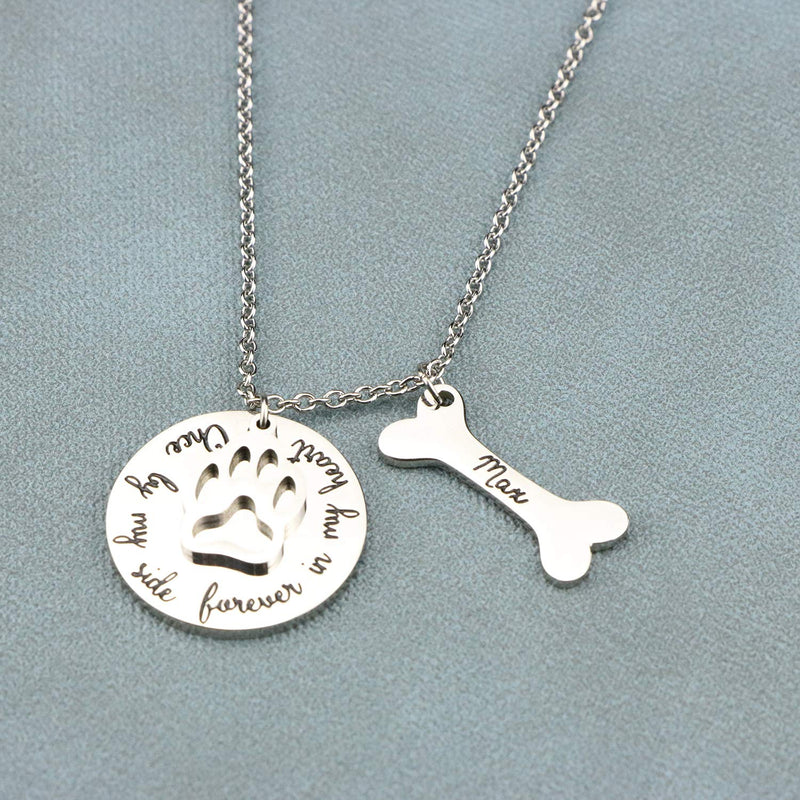 MEMGIFT Personalized Dog Loss Gift Personalized Memorial in Memory of Pets Jewelry with Dog Paw Bone Name Abbey - PawsPlanet Australia