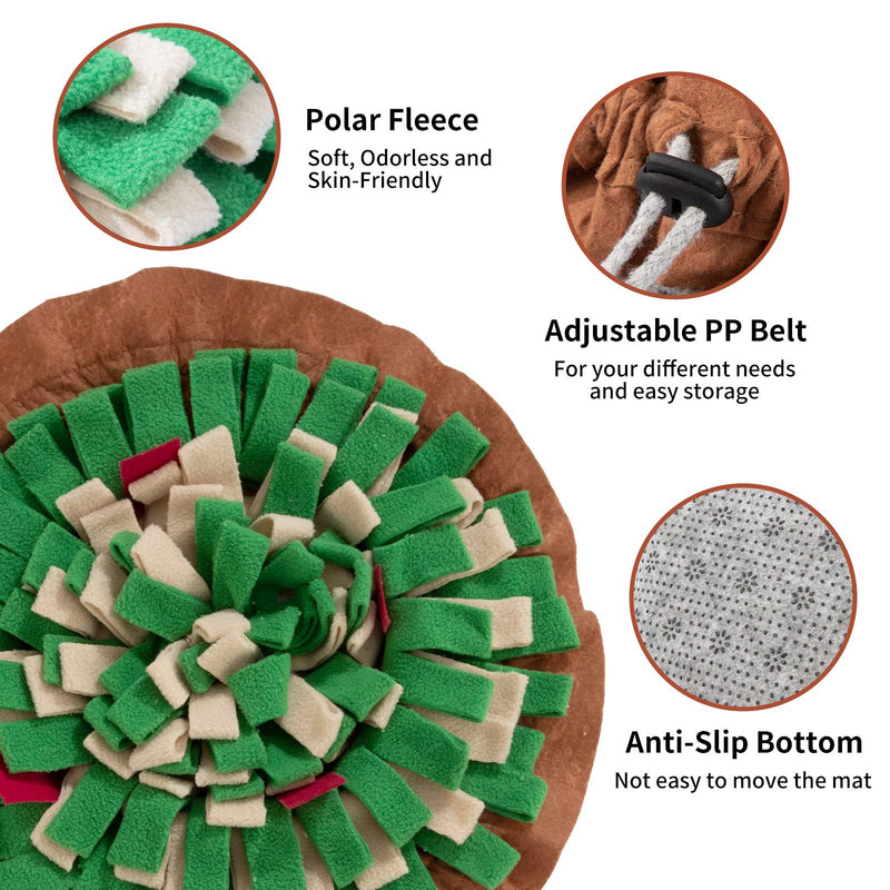 FAT CHAI & MARK Snuffle Mat for Dogs, Enrichment Toys for Smart Dogs, Interactive Food Puzzle Mental Stimulation Toys to Keep Dogs Busy, Adjustable Pet Snuffle Bowl Mat for Slow Feeding Green-Brown - PawsPlanet Australia