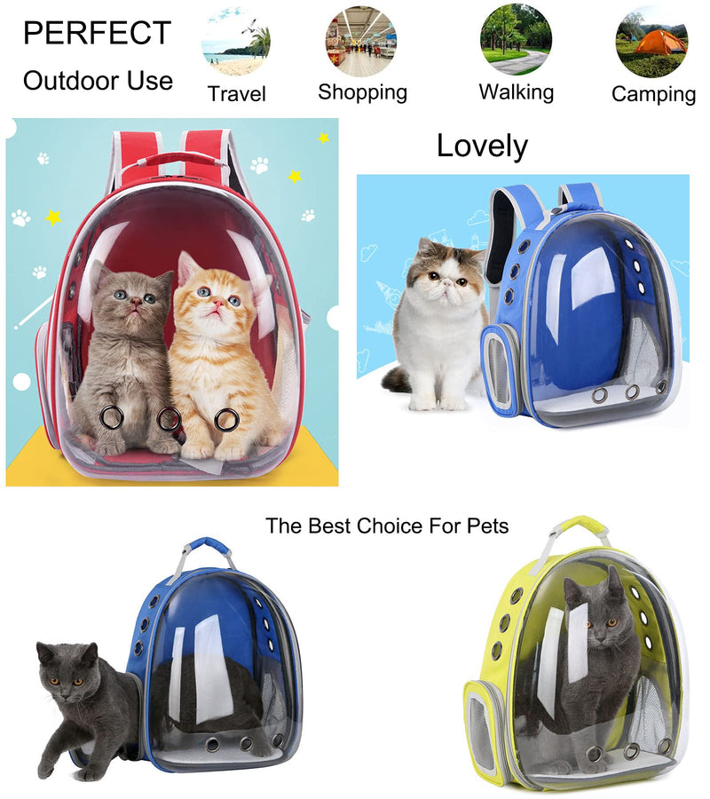 COFOETLN Cat Backpack Carrier Bubble,Pet Carrier Backpack, Airline-Approved, Cats and Puppies Ventilate Transparent Capsule Backpack, Designed for Travel, Walking, Hiking and Outdoor Use Blue - PawsPlanet Australia