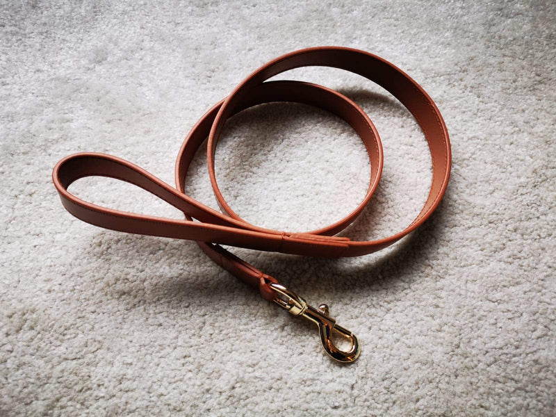 Luxury brown Leather Dog Lead, Dog Leash 120cm - PawsPlanet Australia