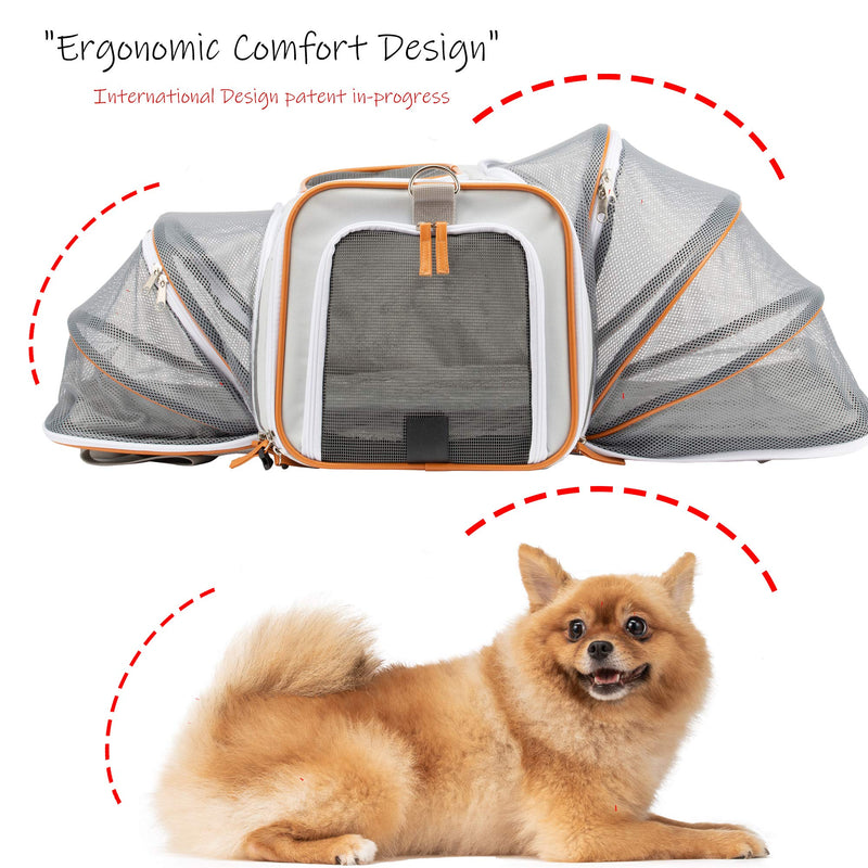 PETCIOUS Airline Approved Pet Carrier Backpack Under seat, Soft Unique Dog Purse Travel Carriers Backpacks for Hiking Camping Outdoor, Tote Front Expandable Bag for Small Puppy Dogs in Airplane Car - PawsPlanet Australia