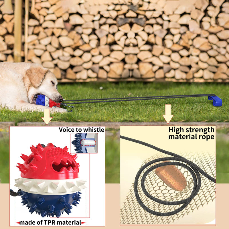 Rope Dog Toy, Dog Chew Toys for Aggressive Chewers Large Breed, Durable Ball Dog Toy Tug-of-War for Outdoor Activities and Teeth Cleaning, Built-in Small Bell Toy and Leaking Food Attraction Features - PawsPlanet Australia