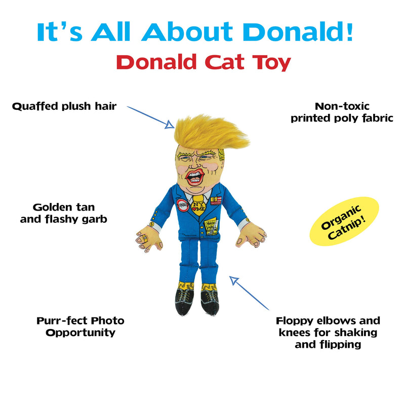 [Australia] - FUZZU Donald Trump Special Edition Political Parody Novelty Small (8") Cat Toy - Durable & Non-Toxic with U.S. Grown Certified Organic Catnip 