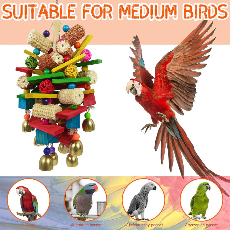 Sysmashing Bird Toys, Parrot Toys for Large Birds, Natural Peppered Wood African Grey Parrots, Macaws, Cockatoos, Amazon Parrot chew Toys, Aviary Hanging Toys - PawsPlanet Australia