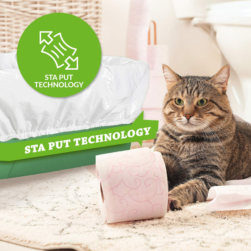 Alfapet Kitty Cat Pan Litter Box Disposable, Elastic Liners-5-Pack-For Extra-Giant, jumbo, super-jumbo Size litter Pans- With Sta-Put Technology for Firm, Easy Fit- Quick + Clever Waste Cleaners - PawsPlanet Australia