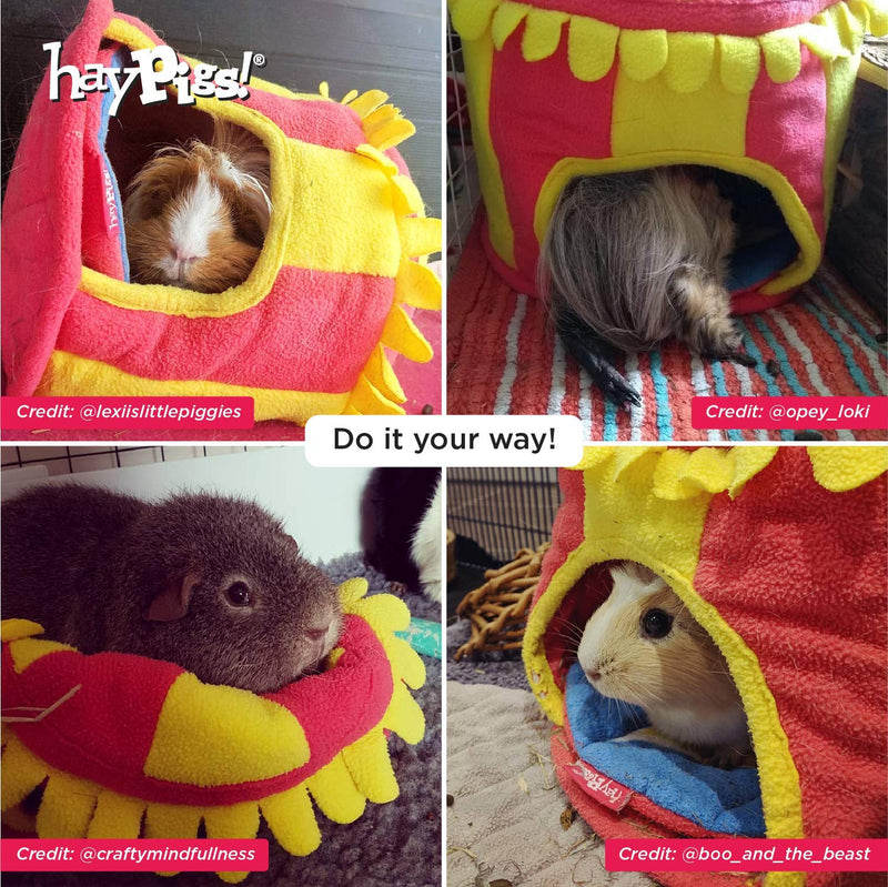 HAYPIGS Guinea Pig Toys and Accessories - Circus Themed Fleece HIDEY HUT Guinea Pig House - Guinea Pig Hideaway - Hamster House - Small Pet House - Rodent House - PawsPlanet Australia