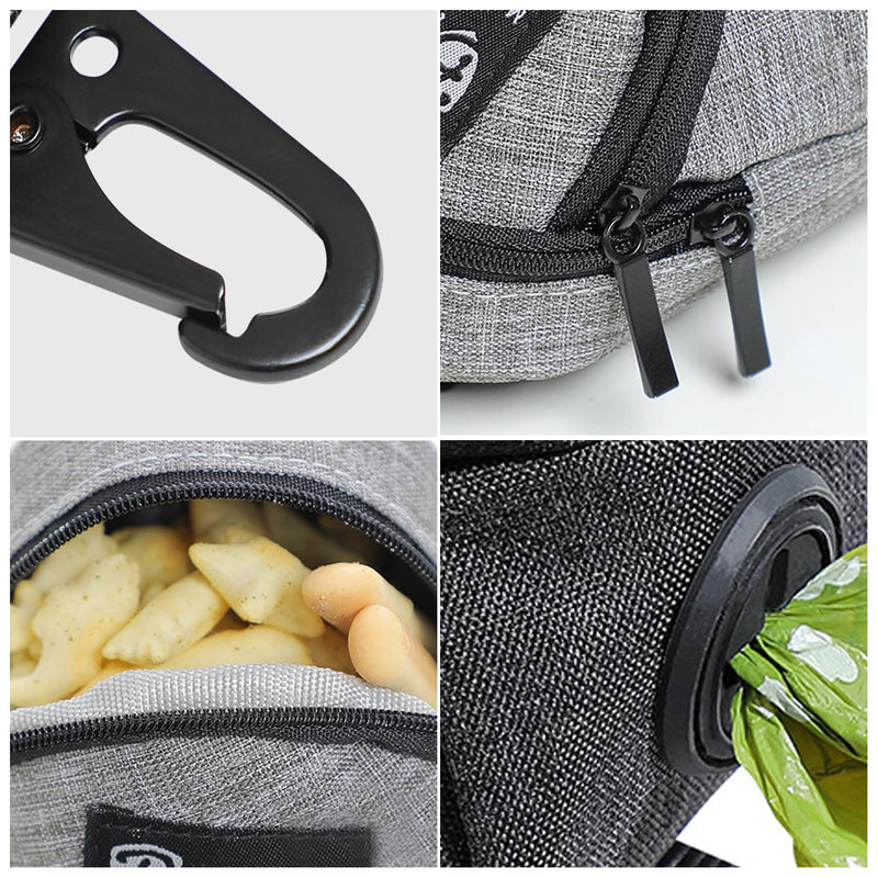 MEMOFYND 2-Piece Treat Bags for Dogs, Treat Bags for Dog Training with Integrated Poop Bag, Bags for Walking (Black, Grey) - PawsPlanet Australia
