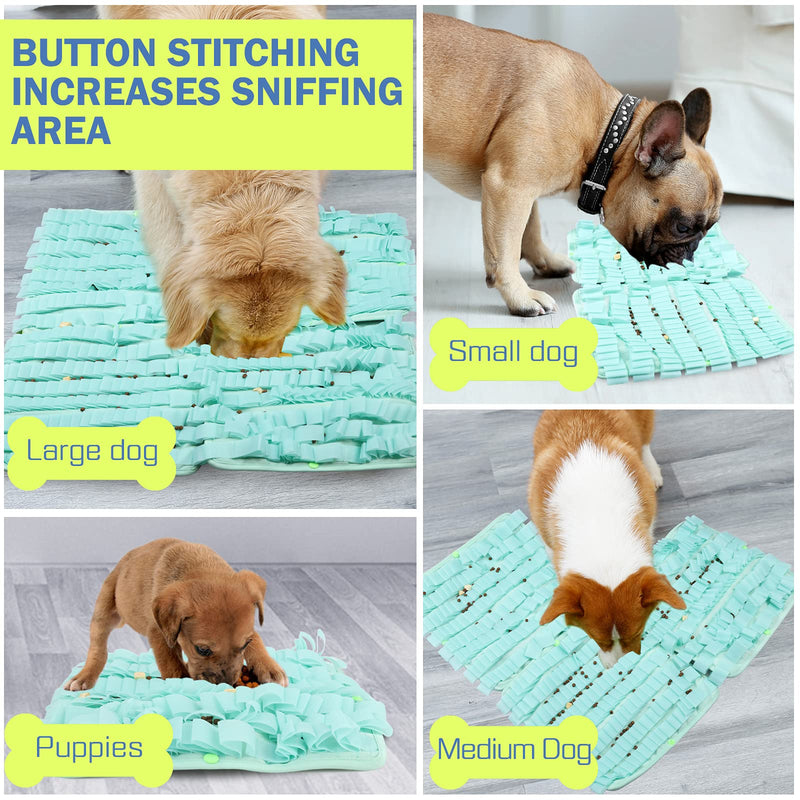 GEMWON Snuffle Mat - Suitable for Large and Small Dogs Food Feeding Mat (Anti-Slip & Button Splicing), Premium Pet Interactive and Stress-Relieving Toy BLUE - PawsPlanet Australia