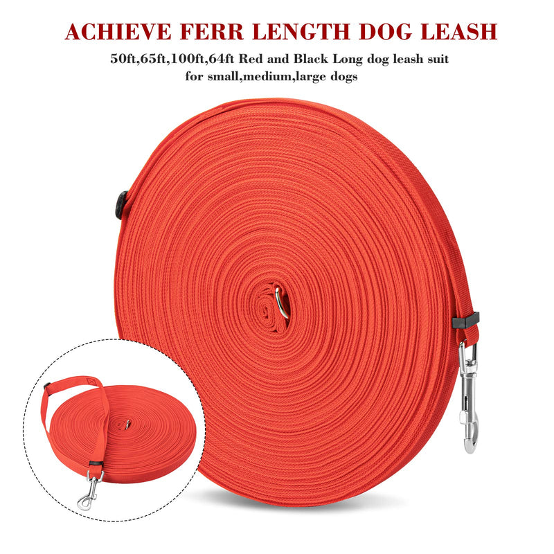 Training Lead for Dogs, Ansontop Dog Training Lead en Nylon Leash for Large Medium & Small Dogs for Camping Backyard Tracking Training, Play, Running with Metal Components Red (30m/100ft) - PawsPlanet Australia