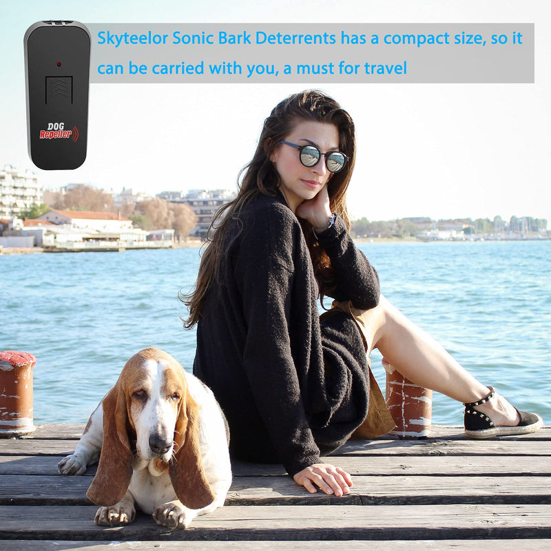 Skyteelor Ultrasonic Dog Barking Deterrent 2 in 1 bark Control Device & Anti Barking Device，32.8Ft Ultra-Wide Range Control, Using 9V Battery, LED Indication, Indoor and Outdoor - PawsPlanet Australia