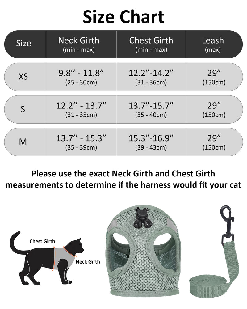 Adjustable Collar Cat Harness Escapeproof: Upgraded Real Escape Proof Soft Mesh Vest with Lead for Kitten, No Pull No Choke Reflective Harnesses Leash Set for Pet Kitty Outdoor Walking Running Safety - PawsPlanet Australia