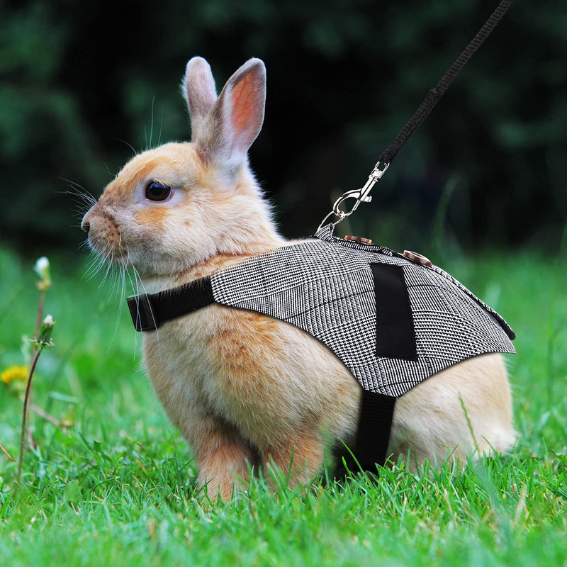 2 Pieces Rabbit Vest Harness and Leash Set Adjustable Formal Suit Style Adjustable Soft Bunny Harness for Bunny Rabbit Kitten Small Animal Walking - PawsPlanet Australia