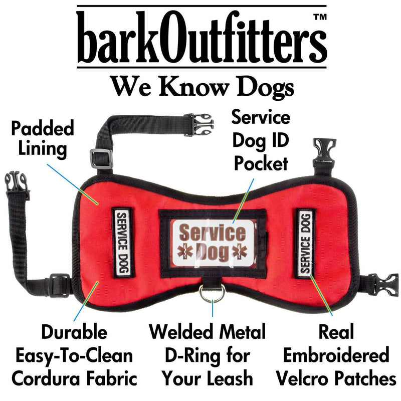 [Australia] - barkOufitters Service Dog Vest Harness 5 Sizes (Red, XS (21" - 26" Girth) 