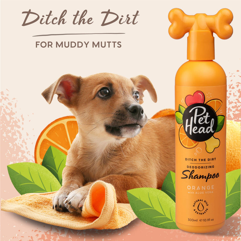 Pet Head Dog Shampoo, Ditch The Dirt Shampoo Odour Neutralising For Smelly Dogs, Deep Cleans Removes Odours, orange - PawsPlanet Australia