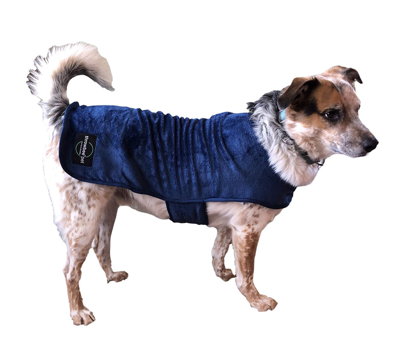 throwbee pet Poncho Original - Blue - Blanket Dog Sweater Coat Jacket Vest Cat Raincoat Outerwear M - PawsPlanet Australia