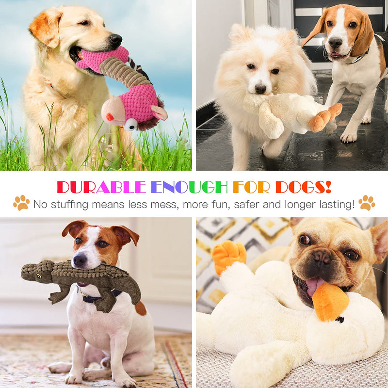 KONKY Squeaky Dog Toys Set, 3 Packs Durable Dog Plush Toy Chew Toys Dog Companion, Various Animals Shapes Training Toy for Puppy Small Medium Large Dogs (Duck, Horse and Crocodile) - PawsPlanet Australia