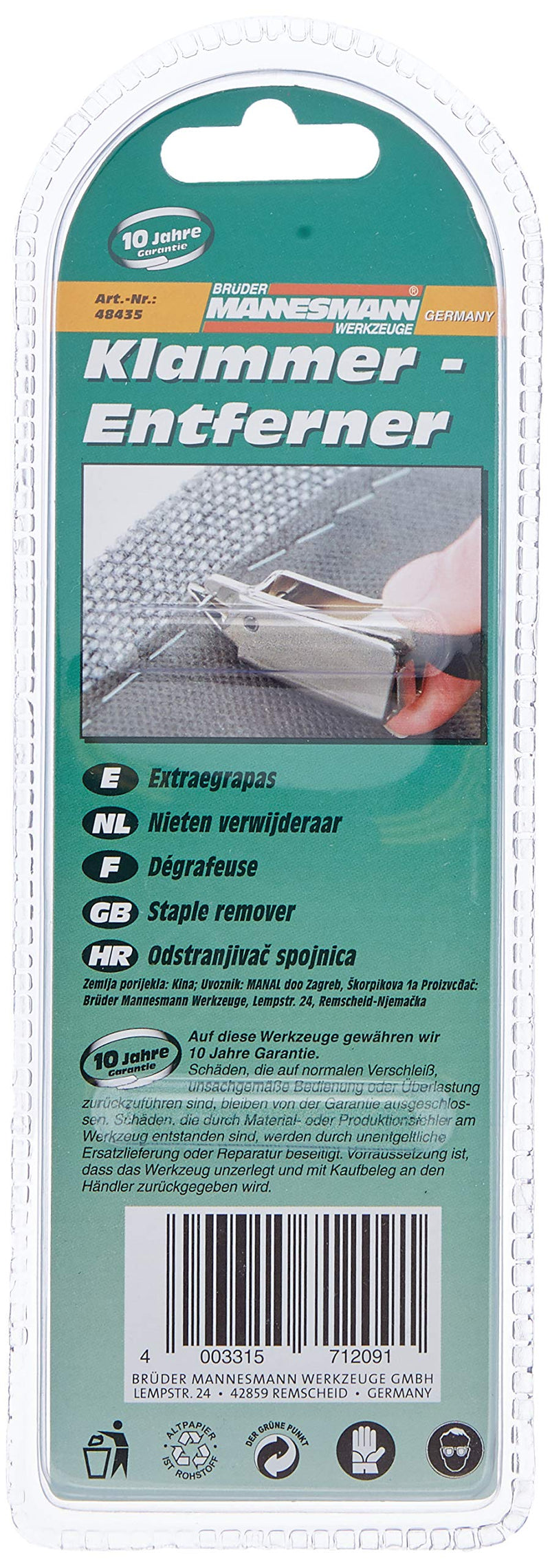 Brüder Mannesmann M48435 Staple Remover, Green - PawsPlanet Australia