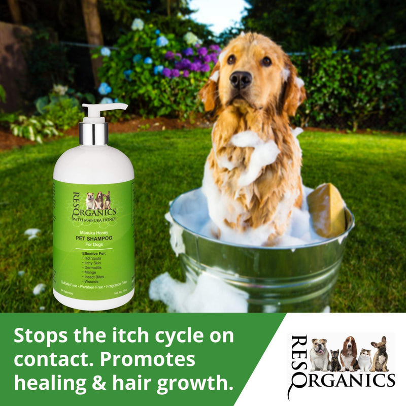 [Australia] - Dog Shampoo for Allergies and Itching - Hypoallergenic Manuka Honey Healing Pet Shampoo for Dogs with Sensitive, Dry Itchy Skin, Shedding Issues, and Mange. Natural and Organic! 