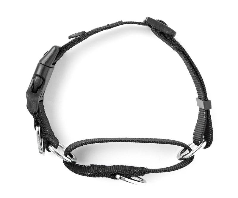 [Australia] - Mighty Paw Martingale Nylon Training Collar. Our Trainer Approved Limited Slip Collar. Modified Cinch Collar for Controlled Force for Optimal Training. Reflective Stitching to Keep Your Dog Safe! Medium Black 