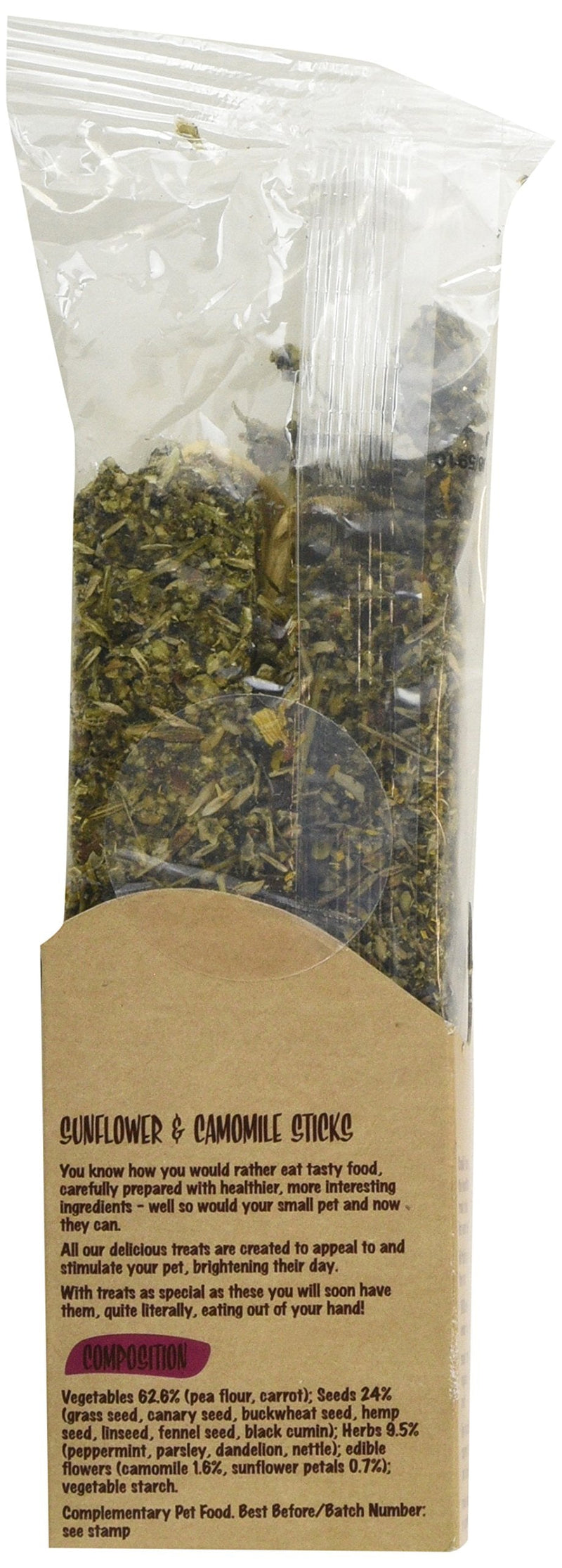 Rosewood Boredom Breaker Natural Treat Sunflower and Chamomile Sticks, transparent, 140 g - PawsPlanet Australia