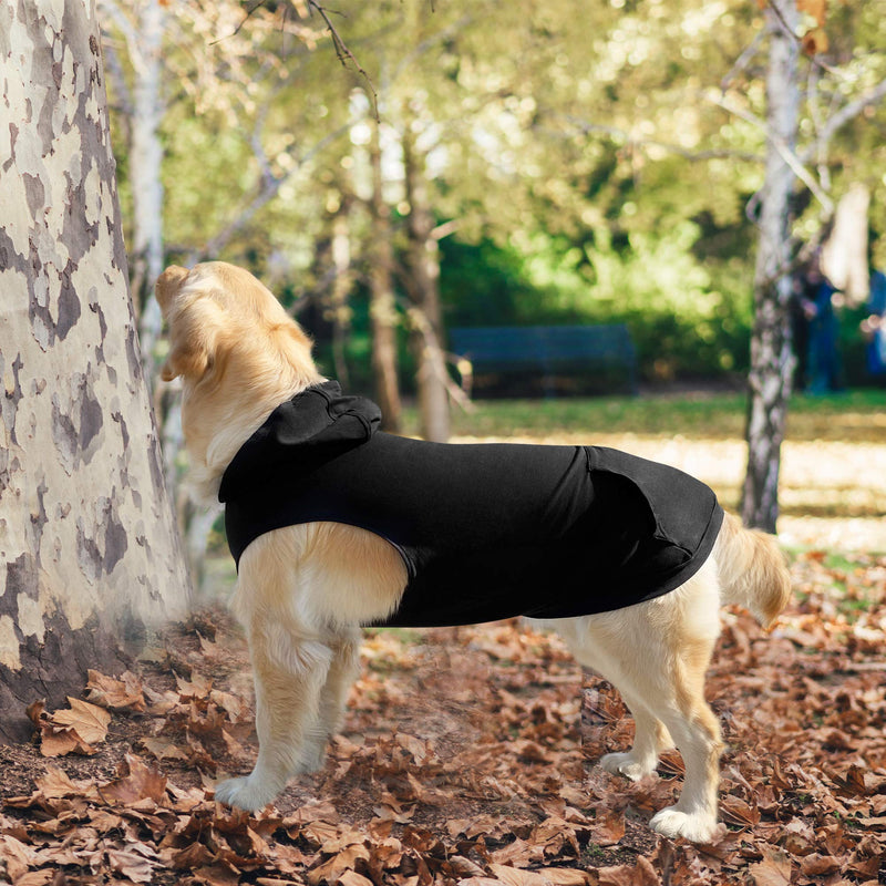 Kickred 2 Pieces Dog Hoodie Sweaters, Spring Dog Vest Sweatshirt with Hat & Pocket & Leash Hole, Basic Pet Clothes Hoodies for Small Medium Large Dogs X-Small Black & Brown - PawsPlanet Australia