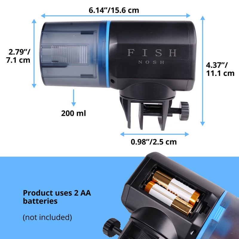 FISHNOSH Automatic Fish Feeder for Aquarium - New Generation 2022, Auto Food Dispenser with Timer for Small Tank, Big Aquariums & Pond - Battery-Operated Feeders for Goldfish, Koi, & More on Weekend - PawsPlanet Australia