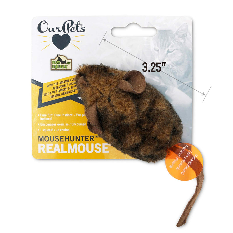 OurPets Play-N-Squeak Mouse Hunter Cat Toy (Interactive Cat Toy & Catnip Toy with Real Mouse Electronic Sound Catnip Toys for Cats) Perfect Cat Toys for Indoor Cats with Catnip) - PawsPlanet Australia