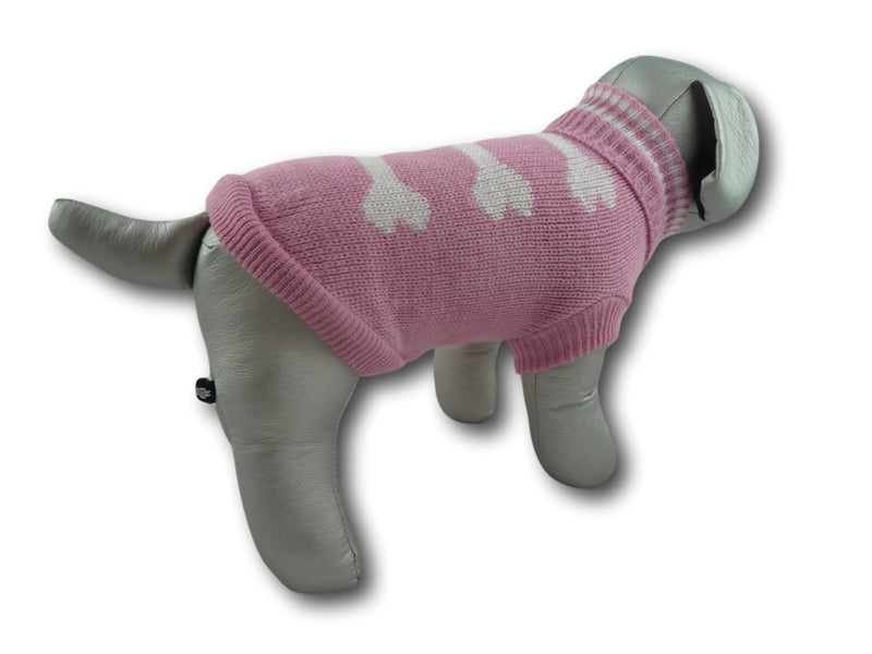 Cara Mia Dogwear Pink Bone Jumper Sweater (teacup to small breed dogs) - XXLarge XXL - PawsPlanet Australia