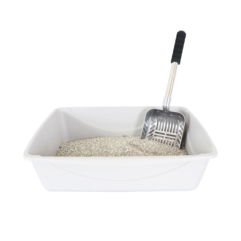 Brask Pet Cat Litter Scoop – Large Sized 2 in 1 Sifter and Scoop – Long Handled Litter Box Scooper – Aluminum Metal with Soft Grip Handle - PawsPlanet Australia