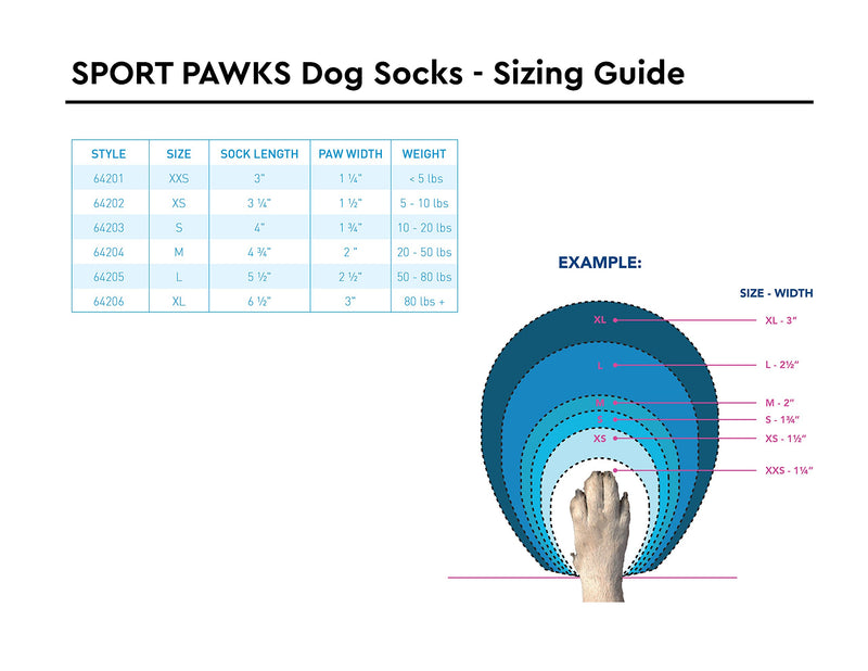 RC Pet Products Sport Pawks Dog Socks, Paw Protection Blue Heather X-Small - PawsPlanet Australia