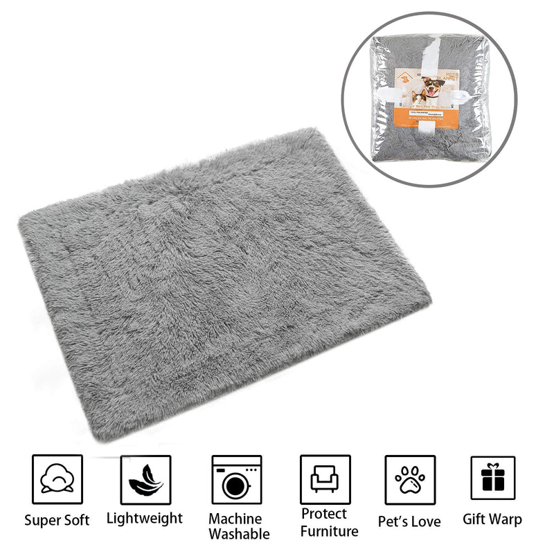 Pacapet Fluffy Dog Blanket, Soft Reversible Sherpa Throw Blanket for Pets, Puppy, Warm Shaggy Cat Fleece Blanket for Couch/Bed/Sofa Protection, Washable & Lightweight 20x30in Grey - PawsPlanet Australia