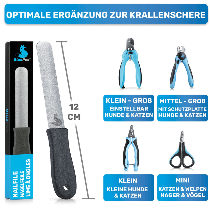 BluePet 12 cm claw file nail file for removing sharp edges and optimal claw care for dogs, cats and small animals (1x fine) 1x fine - PawsPlanet Australia