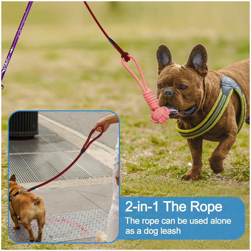 43.3Inch Long Flirt Pole for Dogs, Foldable Interactive Ball Rope Bone Chew Stick Chase Toy, Unbreakable Stronger Flirt Pole for Dogs Large Breed, Heavy Duty for Small Medium Dogs Training Exercise - PawsPlanet Australia