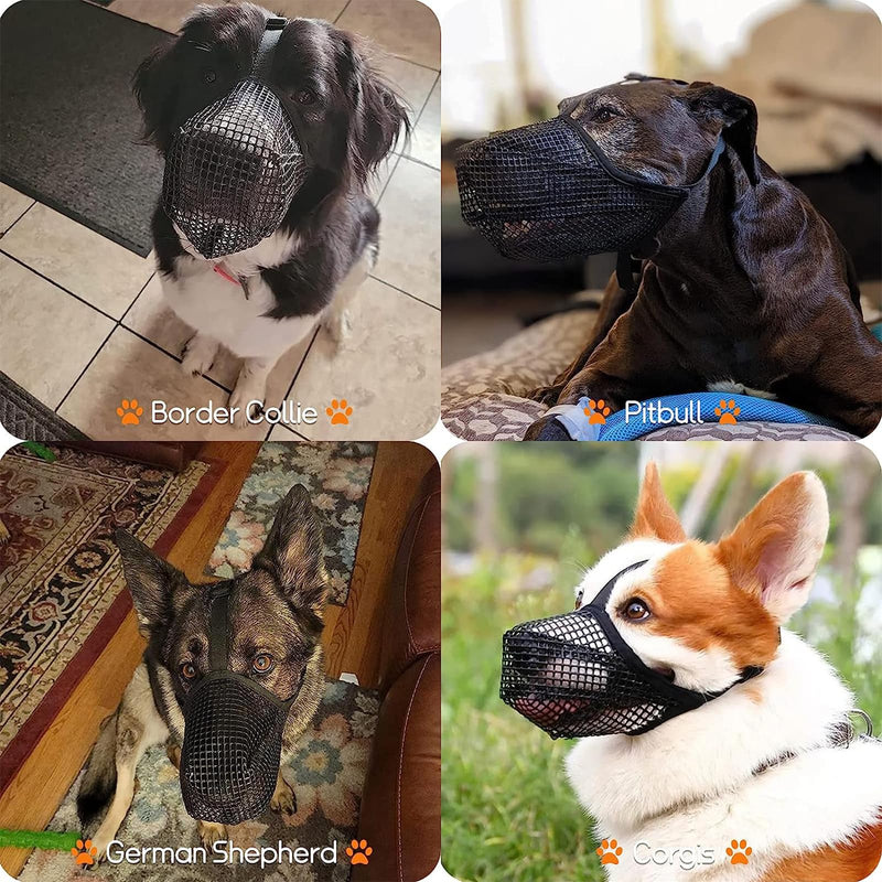 gotyou Muzzle for dogs, dog training muzzle, dog muzzle, muzzle for dogs with rounded mesh, breathable muzzle for dogs, for medium dogs, large dogs, prevents biting, chewing (L). - PawsPlanet Australia