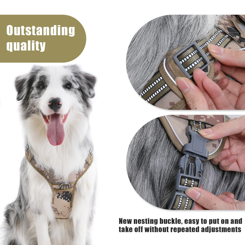 Demigreat Tactical Dog Harness for Large Dogs No Pull,Military Service Dog Harness , Fit Smart Reflective Pet Walking Harness for Training, Adjustable Dog Vest Harness with Handle Green L Large (Pack of 1) ArmyGreen - PawsPlanet Australia