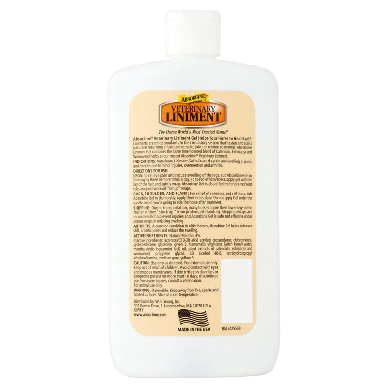 Absorbine Vet Liniment Gel 12 oz Vet Liniment Gel 12 oz. by Absorbine - PawsPlanet Australia