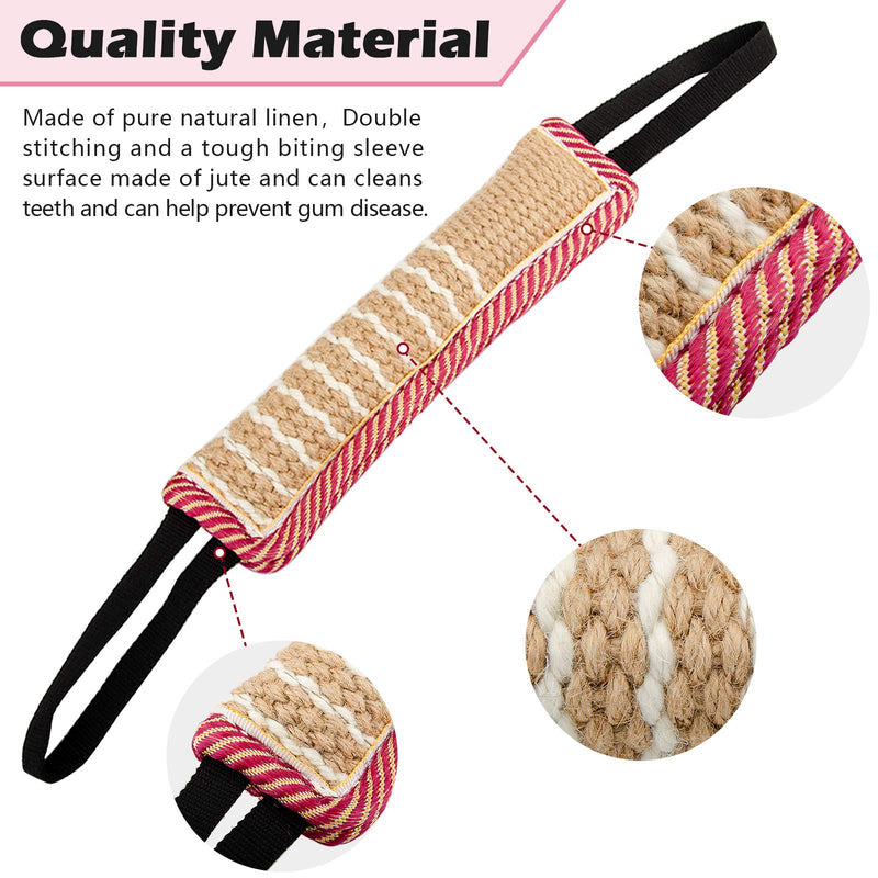 [Australia] - PAPILLON Durable Dog Training Bite Pillow Jute Bite Toy, Tough Jute Tug Toy for Puppy to Large Dogs - Ideal for Tug of War 