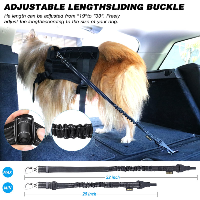 Dog Seatbelt, Updated 3-in-1Pet Car Seat Belt for Dogs, Bungee Dog Car Tether with Clip Hook Latch & Buckle, Heavy Duty Dog Safety Belt Harness with Swivel Aluminum Carabiner Black - PawsPlanet Australia