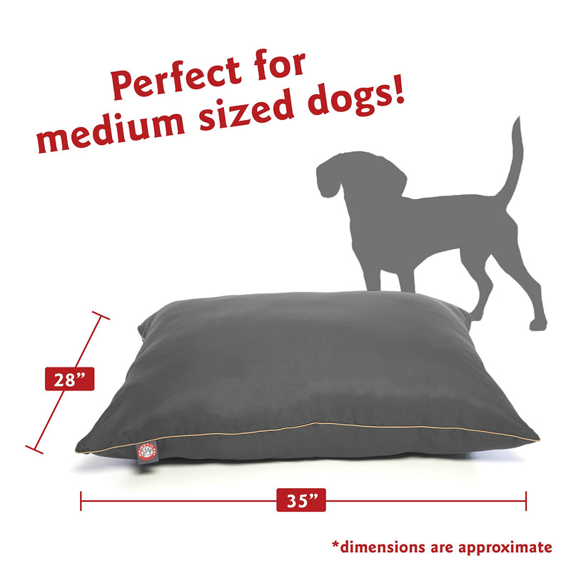 [Australia] - Super Value Dog Pet Bed Pillow by Majestic Pet Medium (35 in. x 28 in.) Solid Gray 