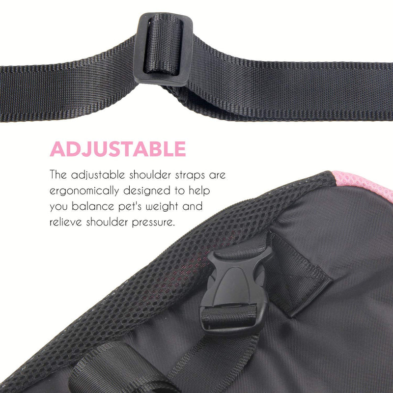 [Australia] - YINGJEE Dog Carrier Legs Out Front Pet Carrier Backpack Adjustable Puppy Cat Small Bag with Shoulder Strap and Sling for Traveling Hiking Camping Outdoor S Pink 