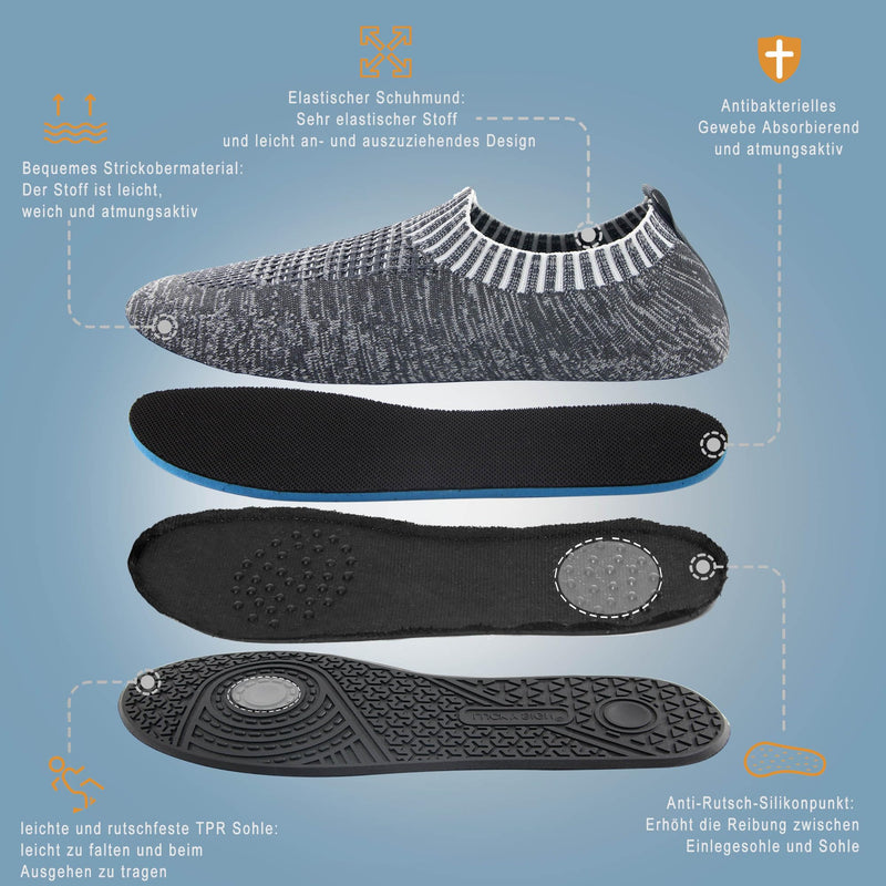 Lucky Sign Slippers Men Women Lightweight Hut Shoes Non-Slip Flat Slippers Barefoot Shoes Home Cozy Slippers 42 EU Dark Grey - PawsPlanet Australia