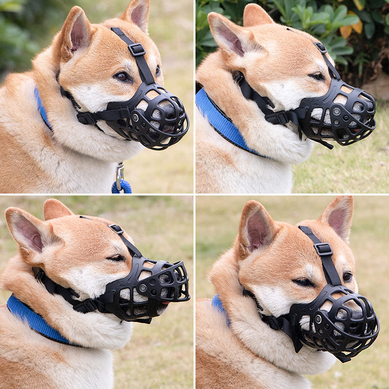 Avaner Muzzle for Dogs, Soft Dog Muzzle Made of Nylon and Rubber, Silicone Basket Dog Muzzles with Reflective Strips, Prevents Barking, Biting and Chewing Black (Size L) XL - PawsPlanet Australia