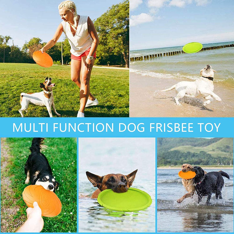 Maikerry Dog Rubber Flyer Dog Flying Disc Dog Toys Best Rubber -100% Natural Non-Toxic Assorted Colors (Large, Green) Large - PawsPlanet Australia