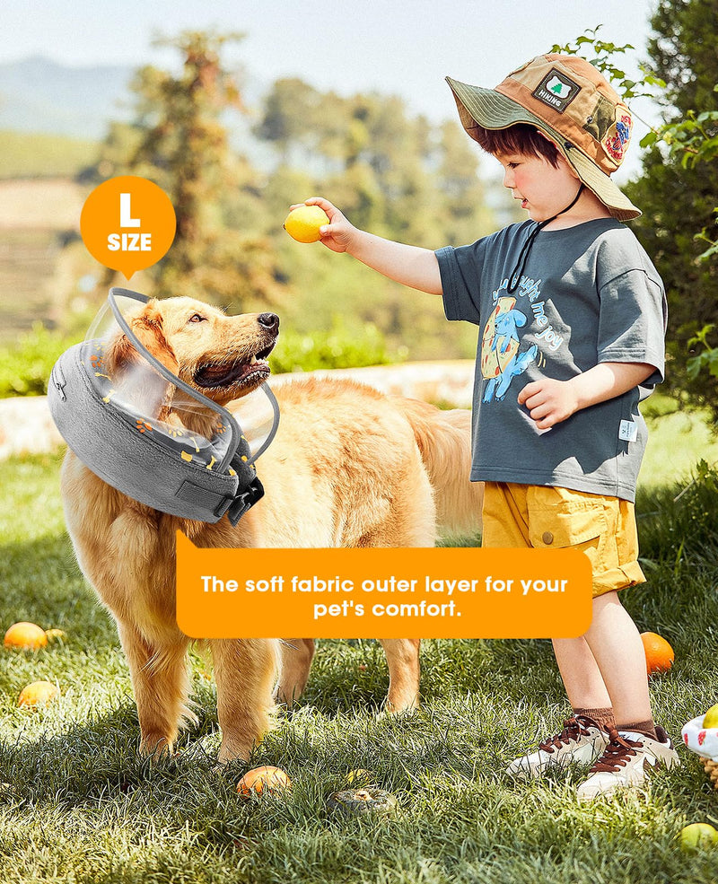 ANZOME Inflatable Neck Brace Dog and Cats After Surgery, Paw Prints Design-M M - PawsPlanet Australia