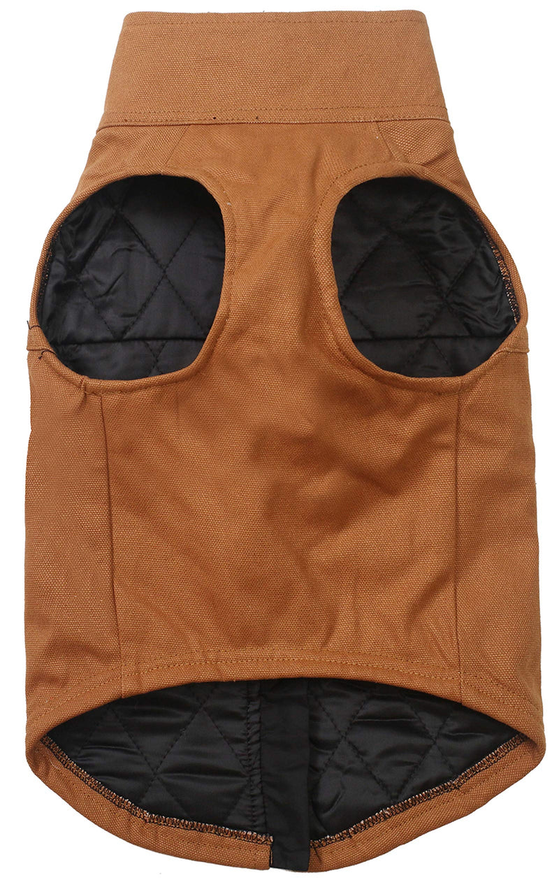 Brabtod Canvas Dog Vest with D Ring Leash and Zipper Closure - for Small Medium Large Dogs-khakie-S S(Back Length 20-21.5inch(51-53cm)) khakie - PawsPlanet Australia