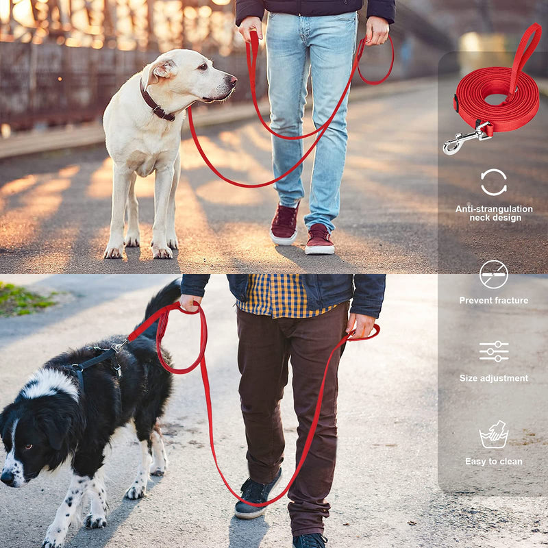 iNeego Dog Training Lead 15m/50ft Long Dog Lead for Training Lead for Dog Puppy Training Lead Long Line Dog Lead for Large, Medium and Small Dogs (15M/50FT, Red) - PawsPlanet Australia