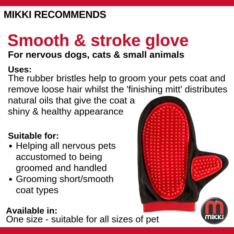Mikki Dog, Cat Grooming Brush Glove for Short Hair Gentle Groom -Smooth N Stroke -Hair Remover Mitt - PawsPlanet Australia