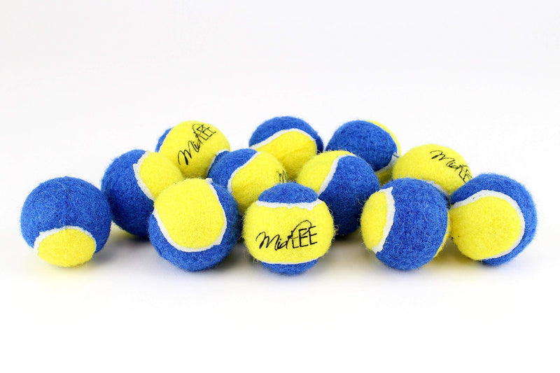 [Australia] - Midlee X-Small Dog Tennis Balls 1.5" Pack of 12 Blue/Yellow 1.5 inch 